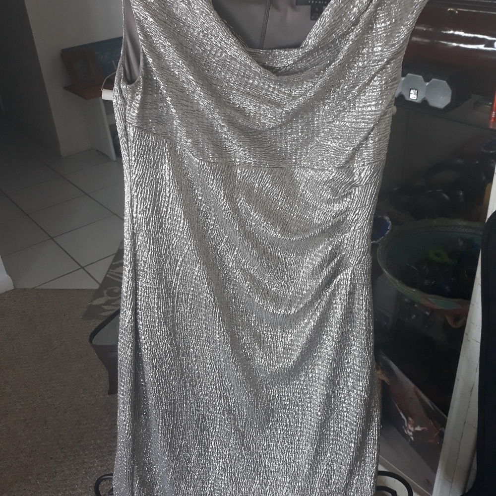 Connected apparel dress silver/ golden size 6
